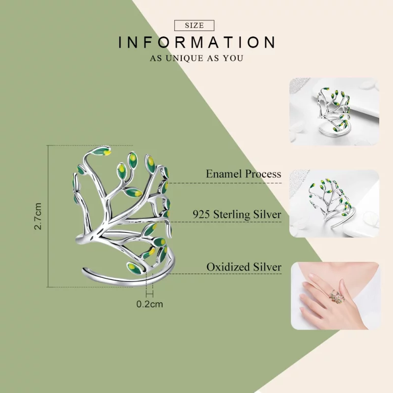 (image pour) Bague Style PANDORA Arbre de vie - SCR454 - Afficher 3
