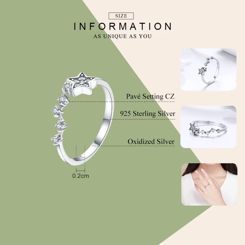 (image pour) Bague Style PANDORA Secret des étoiles - SCR440 - Afficher 3