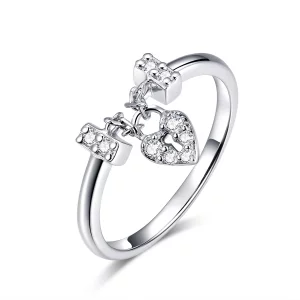 (image pour) Bague Style PANDORA Serrure de coeur - SCR466