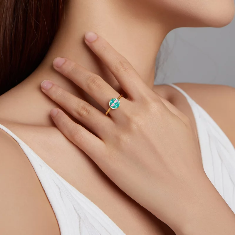 (image pour) Style Pandora Emoji - Bague Ouverte Cool - SCR737-A - Afficher 6