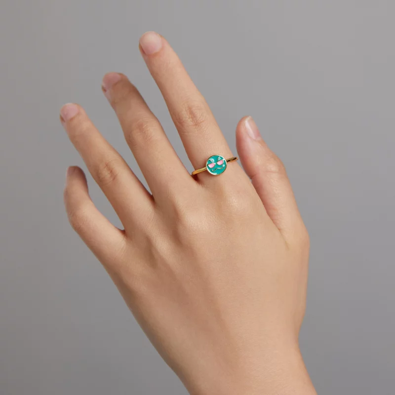 (image pour) Style Pandora Emoji - Bague Ouverte Cool - SCR737-A - Afficher 7