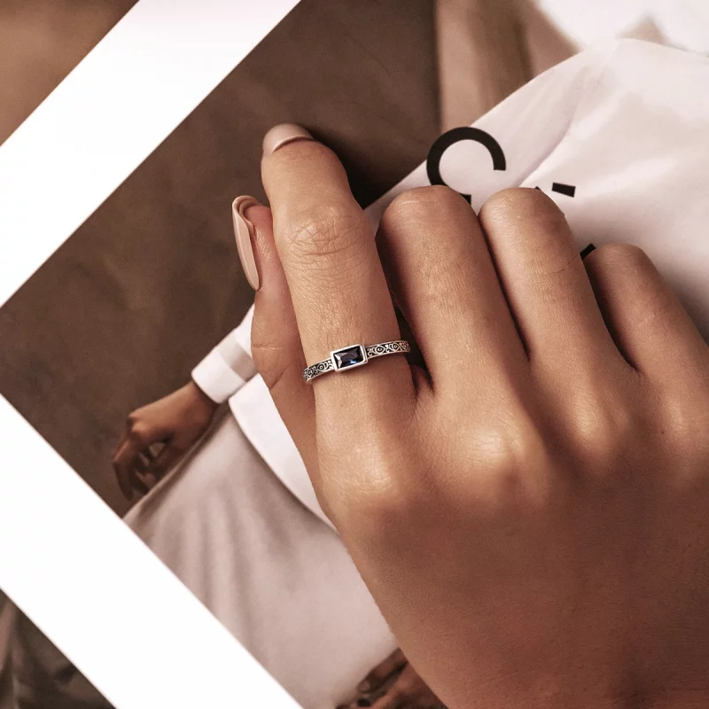 (image pour) Style Pandora rétro motif - Bague ouverte en zirconium - SCR768 - Afficher 7