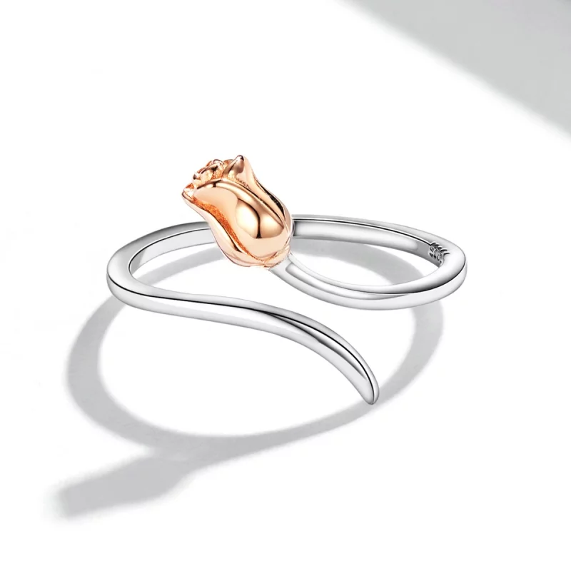 (image pour) Style Pandora Une bague ouverte en forme de rose - SCR761 - Afficher 3