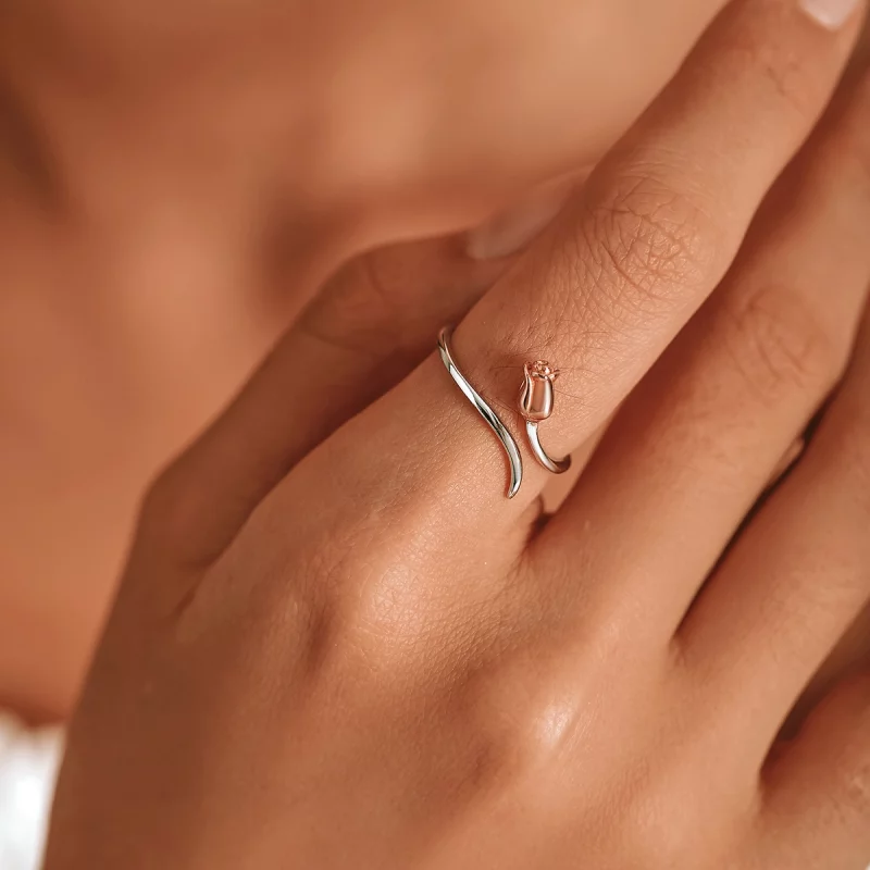 (image pour) Style Pandora Une bague ouverte en forme de rose - SCR761 - Afficher 7