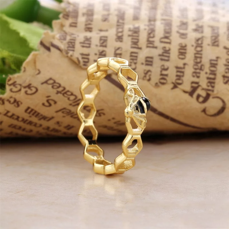 (image pour) Bague Abeille en PANDORA Shine™ - 167116EN16 - Afficher 3