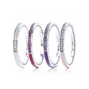 Bague Cœurs Lumineux de PANDORA Cerise - 191011NCC (image pour) Bague Cœurs Lumineux de PANDORA Cerise - 191011NCC