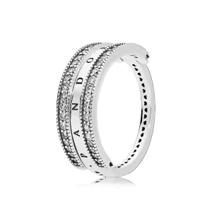 Bague Cœurs PANDORA Modulables - 197404CZ (image pour) Bague Cœurs PANDORA Modulables - 197404CZ