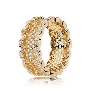 (image pour) Bague Dentelle en Nids d’Abeilles PANDORA Shine™ - 167100CZ