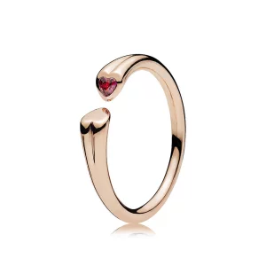 Bague Ouverte Deux Cœurs PANDORA Rose™ - 186570CZR (image pour) Bague Ouverte Deux Cœurs PANDORA Rose™ - 186570CZR
