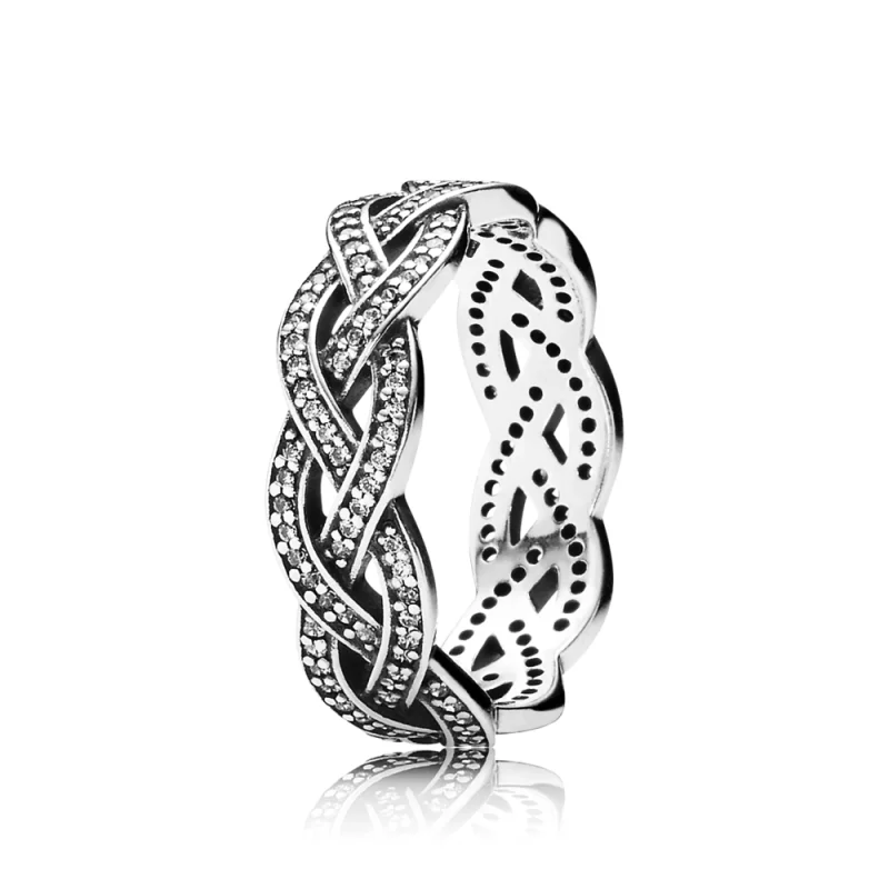 (image pour) Bague Pandora 190913CZ - Bague Tressée Etincelante 