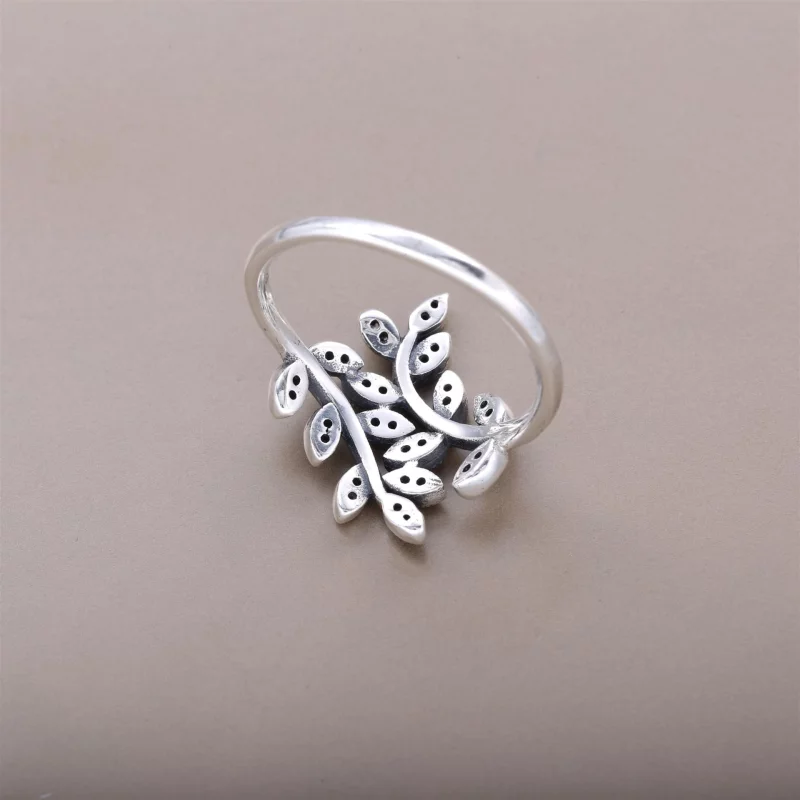 (image pour) Bague Pandora 190921CZ - Bague Feuilles Etincelantes - Afficher 3