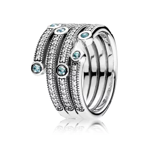 (image pour) Bague Pandora Voyage 191002CZF - Bague Océan Scintillant Femme 