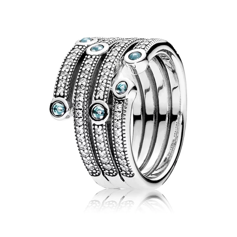 (image pour) Bague Pandora Voyage 191002CZF - Bague Océan Scintillant Femme 