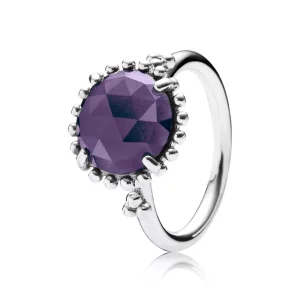 PANDORA - Anello in argento con cristallo violet - 190910NBC (image pour) PANDORA - Anello in argento con cristallo violet - 190910NBC