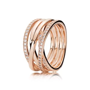 (image pour) PANDORA - Bague Entrelacs Rose - 180919cz