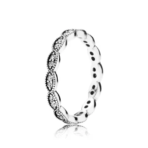 (image pour) PANDORA - Bague Fine Feuilles Etincelantes - 190923CZ