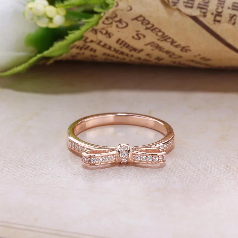 (image pour) PANDORA - Bague Nœud Scintillant Rose - 180906CZ - Afficher 2