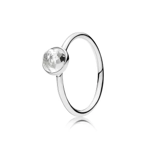 (image pour) PANDORA - Bague Pierre de Naissance Gouttelette d'Avril - 191012RC
