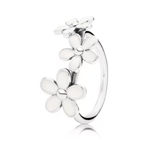 (image pour) PANDORA - Charmantes marguerites, émail blanc - 190900EN12