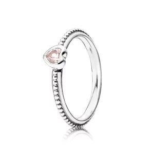 (image pour) PANDORA - Mon seul amour, saphir synthétique rose pâle - 190896SLP