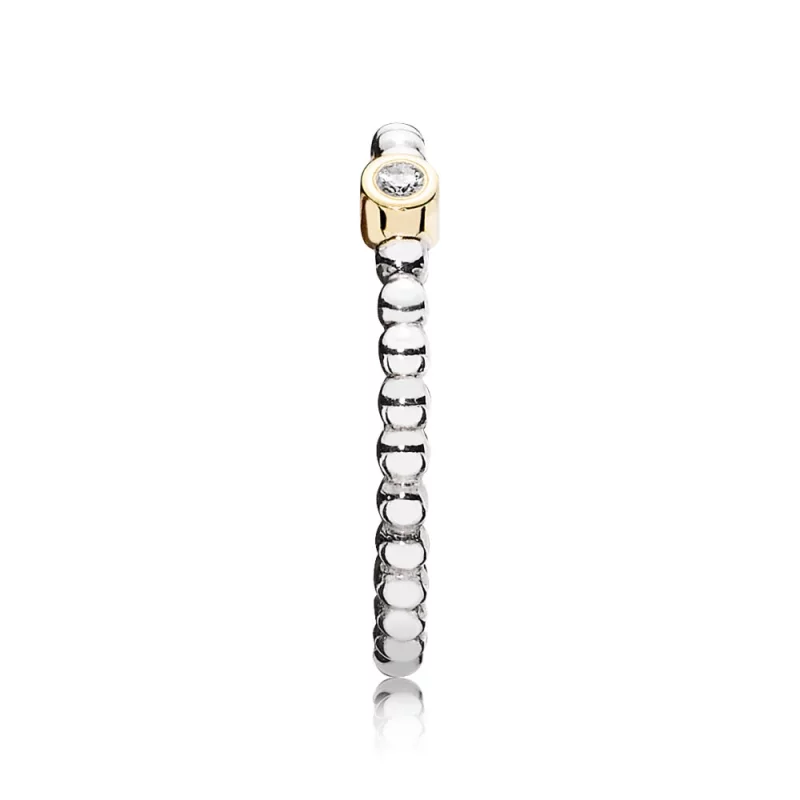 (image pour) PANDORA - Silver ring, 14K, 0.03ct - Afficher 2