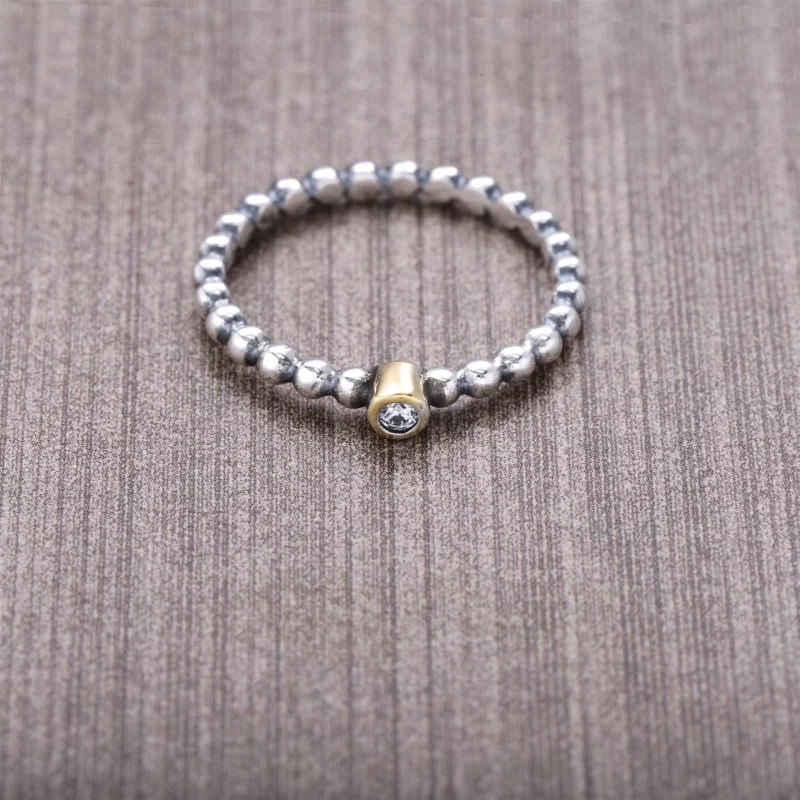 (image pour) PANDORA - Silver ring, 14K, 0.03ct - Afficher 3