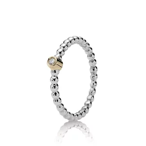 PANDORA - Silver ring, 14K, 0.03ct (image pour) PANDORA - Silver ring, 14K, 0.03ct