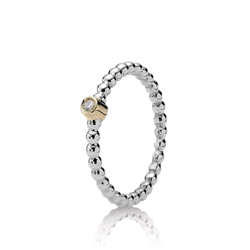 (image pour) PANDORA - Silver ring, 14K, 0.03ct