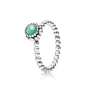 PANDORA - Silver ring, birthstone-May, chrysoprase - 190854CH (image pour) PANDORA - Silver ring, birthstone-May, chrysoprase - 190854CH
