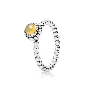 PANDORA - Silver ring, birthstone-November, citrine - 190854CIG (image pour) PANDORA - Silver ring, birthstone-November, citrine - 190854CIG
