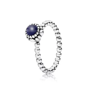 PANDORA - Silver ring, birthstone-September, Lapis Lazuli - 190854LP (image pour) PANDORA - Silver ring, birthstone-September, Lapis Lazuli - 190854LP