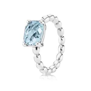 (image pour) PANDORA - Silver ring with blue topaz - 190869BTP