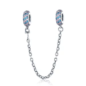 (image pour) Chaîne de sécurité Pandora Style Pink Blue Miracle - SCC379