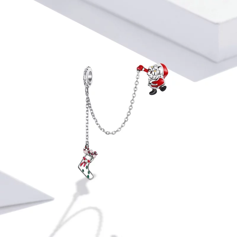 (image pour) Chaîne de sécurité style Pandora avec Père Noël - BSC542 - Afficher 2