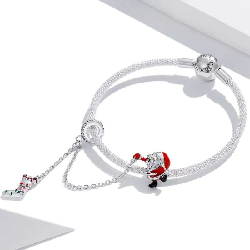 (image pour) Chaîne de sécurité style Pandora avec Père Noël - BSC542 - Afficher 3