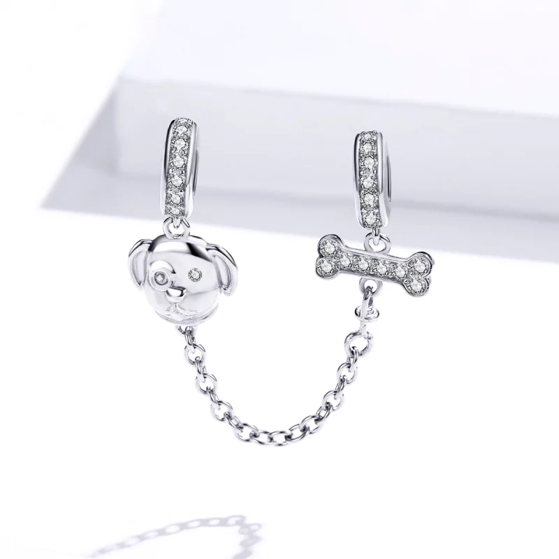 (image pour) Pandora Style Adorable Puppy Safety Chain - SCC1434 - Afficher 2