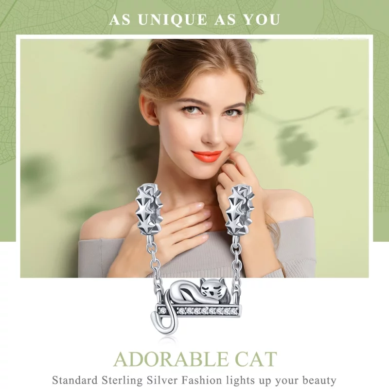 (image pour) Chaîne de Confort Style PANDORA Chat endormi - SCC856 - Afficher 6