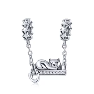 (image pour) Chaîne de Confort Style PANDORA Chat endormi - SCC856