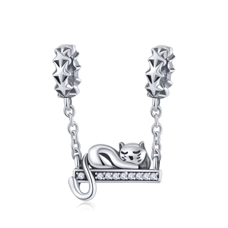 (image pour) Chaîne de Confort Style PANDORA Chat endormi - SCC856