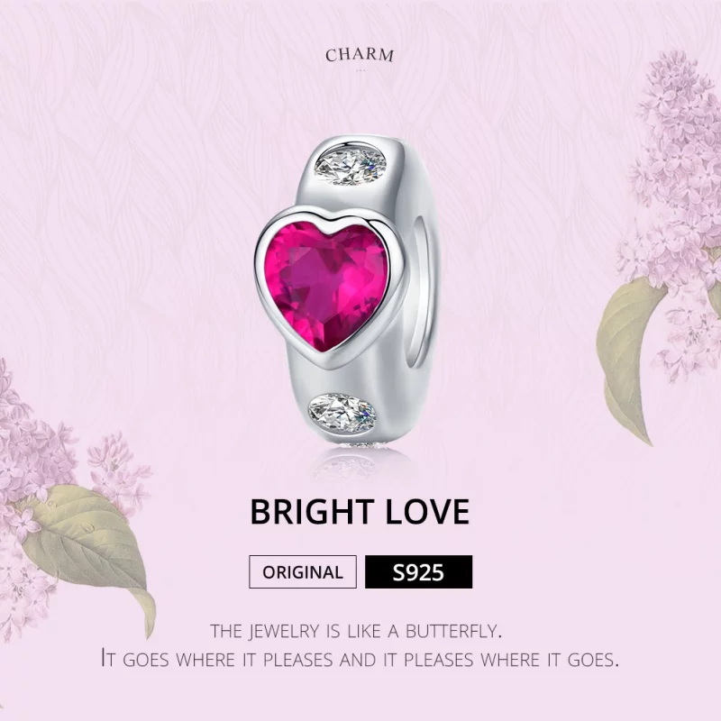 (image pour) Charm espaceur Style PANDORA Amour lumineux - BSC123 - Afficher 5