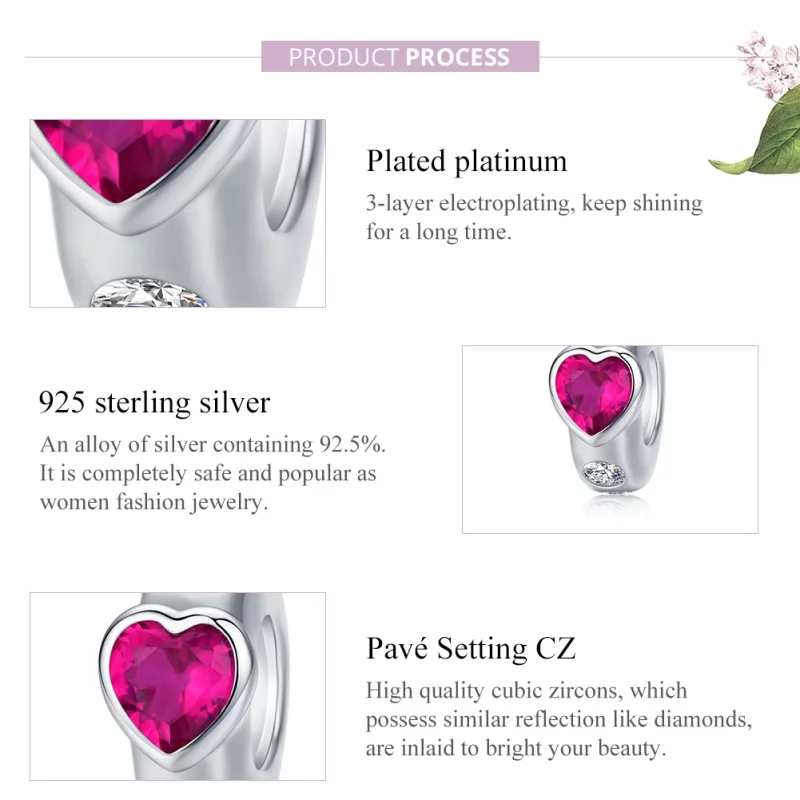 (image pour) Charm espaceur Style PANDORA Amour lumineux - BSC123 - Afficher 7