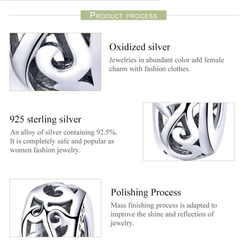(image pour) Charm espaceur Style PANDORA Ancien - SCC716 - Afficher 7