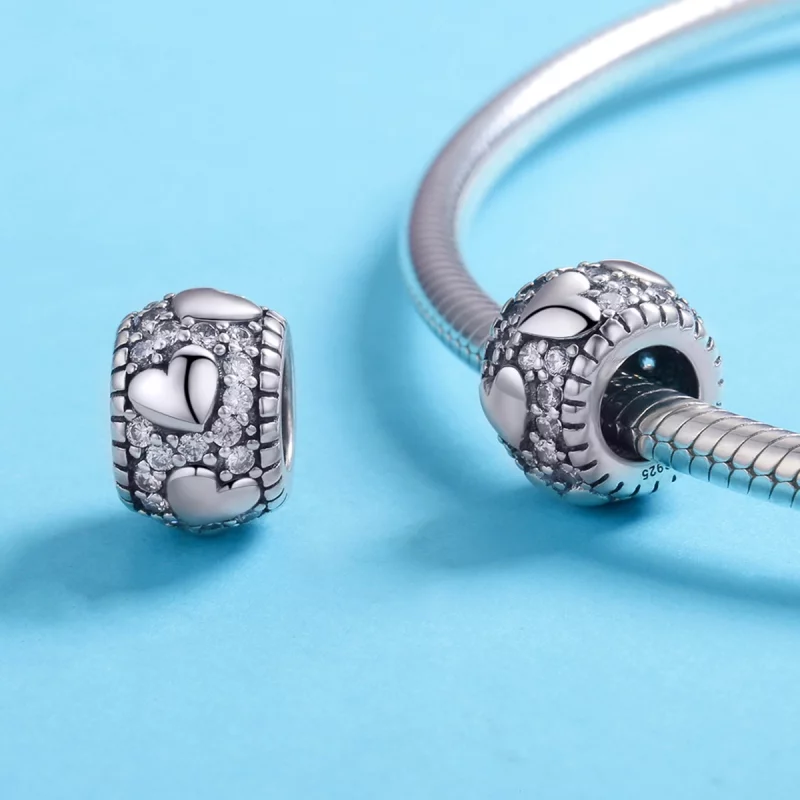 (image pour) Charm espaceur Style PANDORA Brille dans mon coeur - SCC798 - Afficher 3