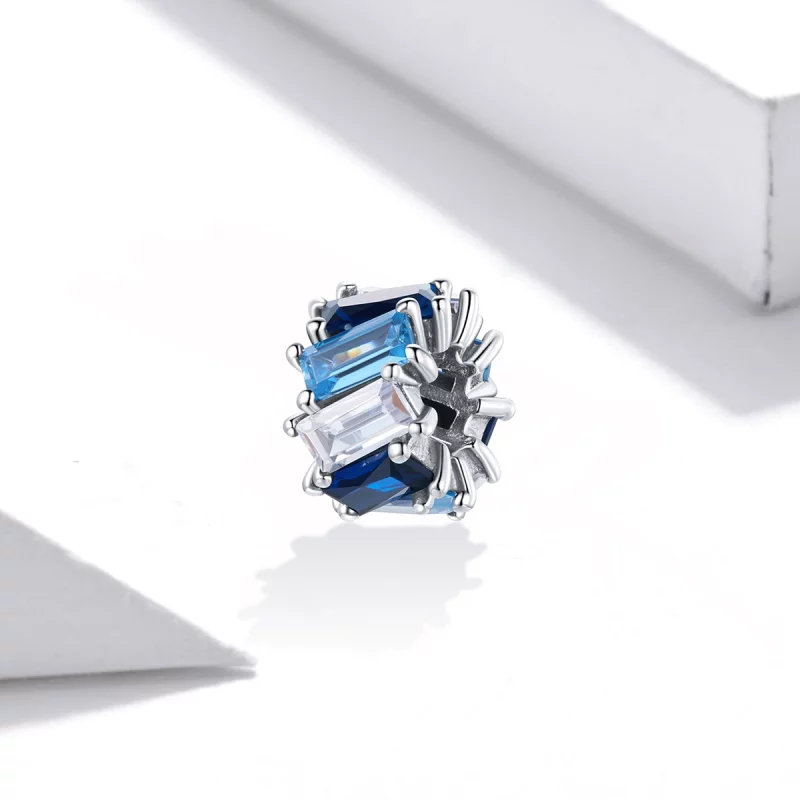 (image pour) Charm espaceur Style PANDORA Carré Bleu - SCC1806 - Afficher 2
