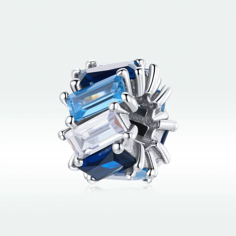 (image pour) Charm espaceur Style PANDORA Carré Bleu - SCC1806 - Afficher 5