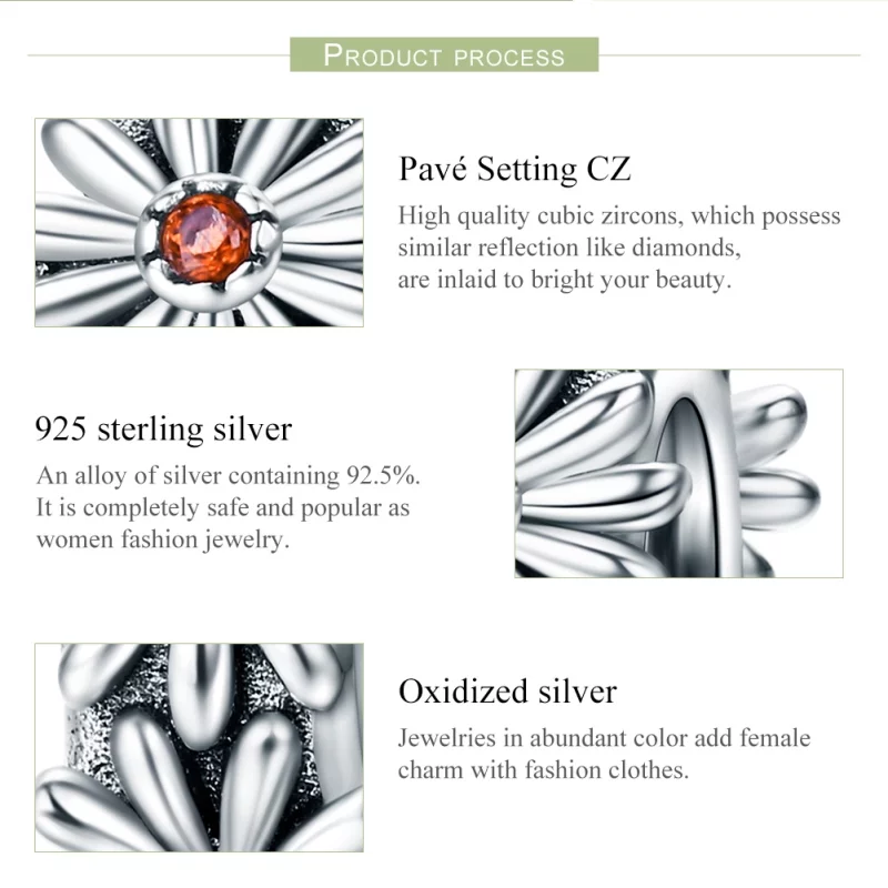 (image pour) Charm espaceur Style PANDORA couronne de marguerite - SCC598 - Afficher 7