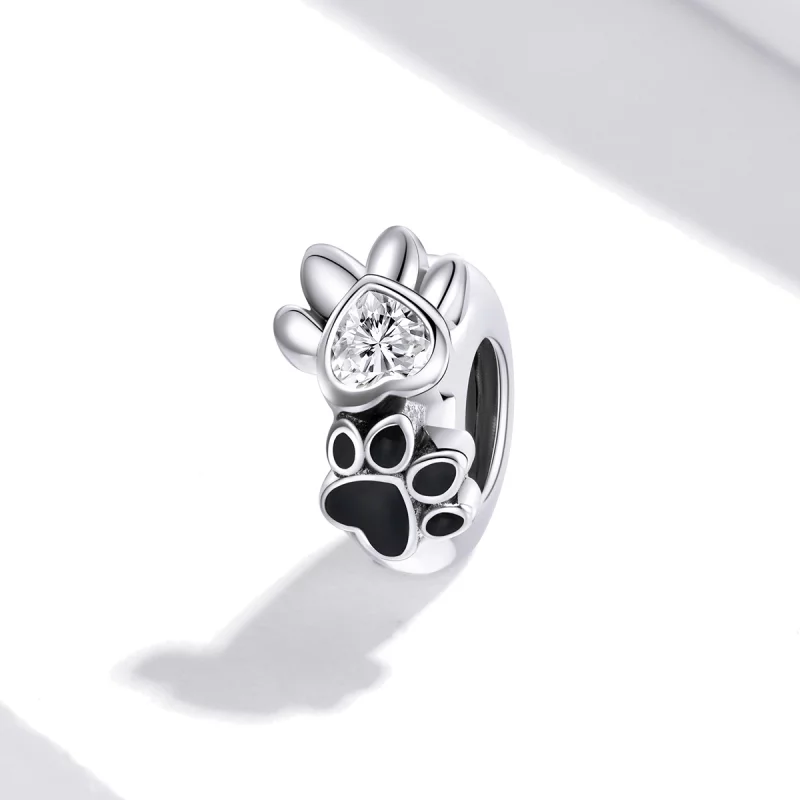 (image pour) Charm espaceur Style PANDORA Empreinte de patte en herbe - SCC1846 - Afficher 2