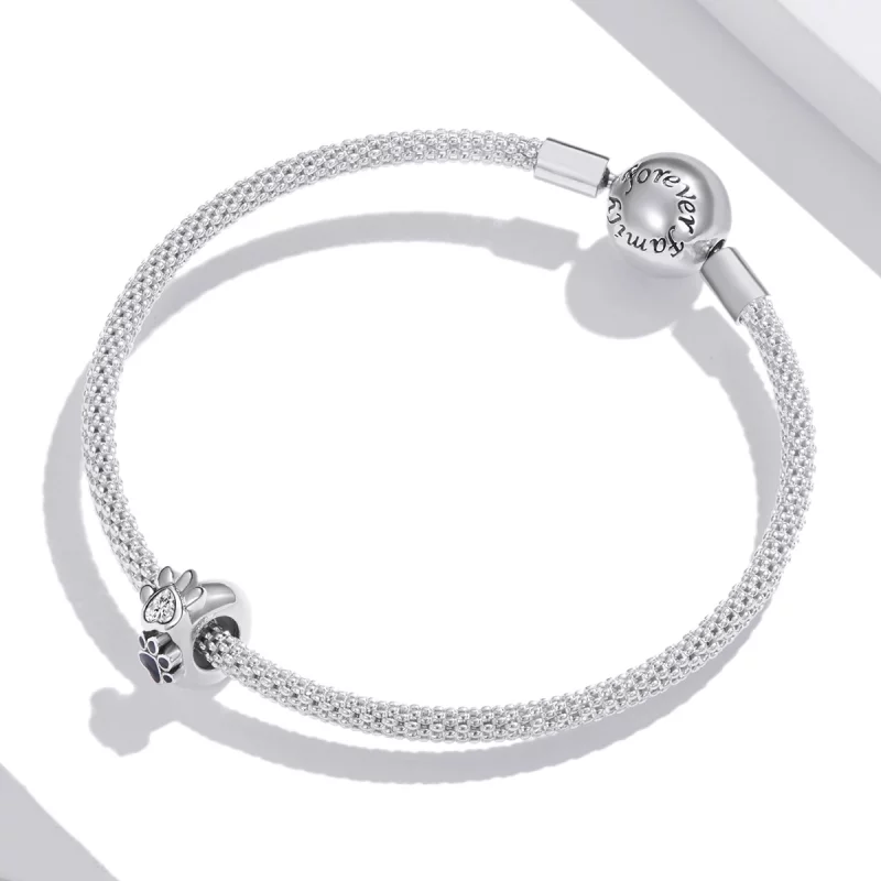 (image pour) Charm espaceur Style PANDORA Empreinte de patte en herbe - SCC1846 - Afficher 3
