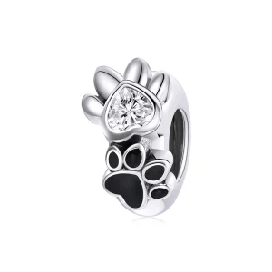 (image pour) Charm espaceur Style PANDORA Empreinte de patte en herbe - SCC1846
