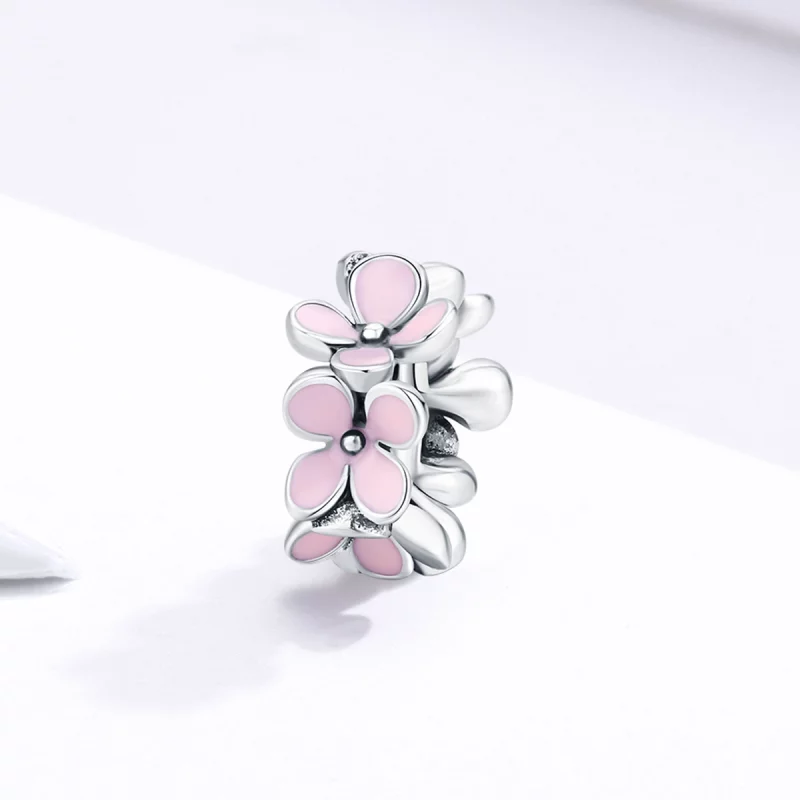(image pour) Charm espaceur Style PANDORA Fleur rose - SCC1484 - Afficher 2